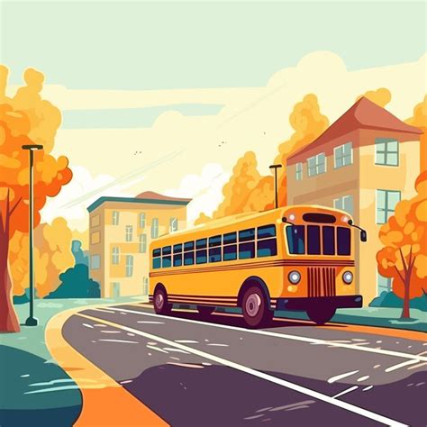 Premium AI Image | School bus flat illustration Back to school ...