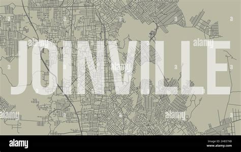 Joinville map city poster, horizontal background vector map with ...