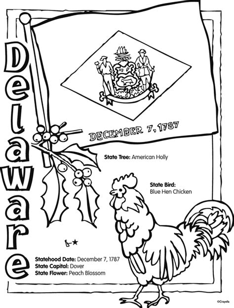 Delaware State Flag Coloring Page