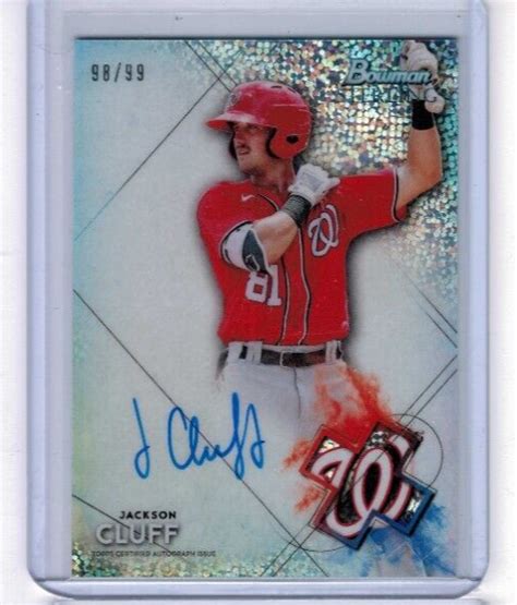 Bowman Sterling Jackson Cluff Speckle Refractor Prospect Auto Ed