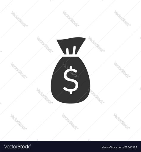 Money Bag Icon In Flat Style Moneybag With Dollar Vector Image