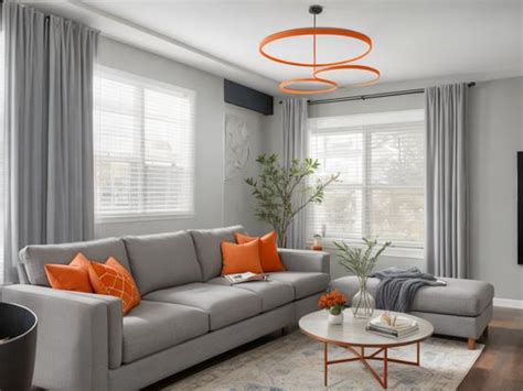 Grey and Orange Living Room Decor Ideas and Inspiration