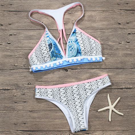 Lace Bikini Set Patchwork Women S Swimsuit Strappy Bikini Set Deep V Biquini Swimming Bathing