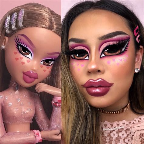 Photos Of Makeup Artists Who Transform Into Bratz Dolls Doll Makeup Halloween Bratz Doll