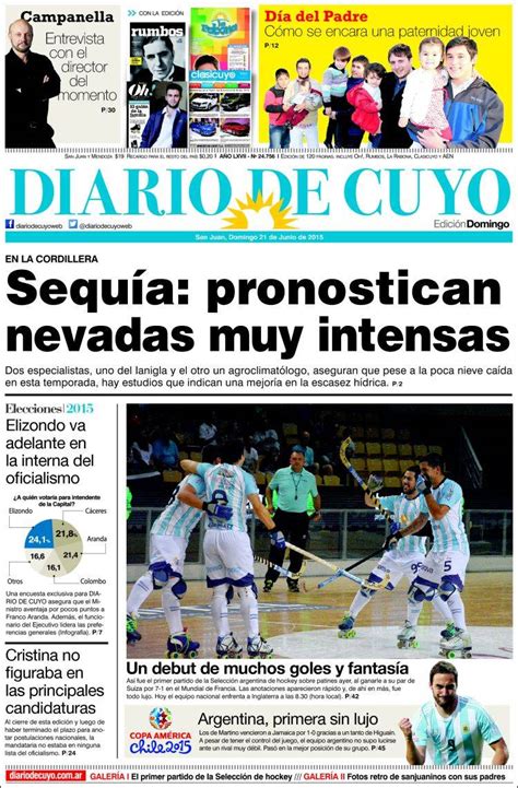 Newspaper Diario De Cuyo Argentina Newspapers In Argentina Sunday S