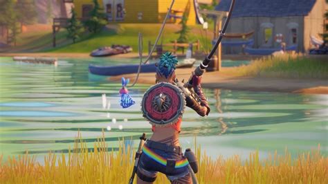 Fortnite Week Challenge Catch Fish At Camp Cod Lake Canoe Or