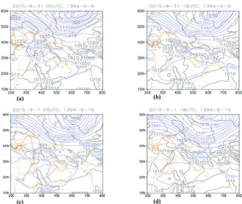 Geopotential Height Field At The Level Of 500 Hpa Blue Lines In Terms