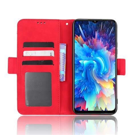 For Infinix Hot G X B Skin Feel Calf Texture Card Slots Leather Phone Case Red Alexnld