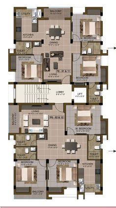 6-plex Apartment building - ID 49902 - CAD + PDF / Architectural ...