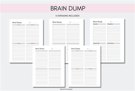 Editable Brain Dump Template Bundle To Do List Printable Etsy