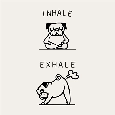 Inhale Exhale Pug | huebucket's Artist Shop | Pugs funny, Puppies yoga