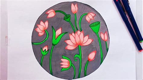 A Beautiful Lotus Flower Alekhan For Class 10th Up Board Very Easy