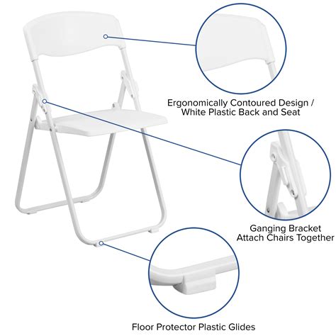 Flash Furniture Hercules Series Plastic Folding Chair 6 Pack White