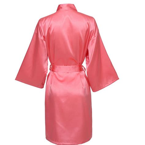 Coral Satin Robe Satin Robe Women S Robe Bridal Sleepwear