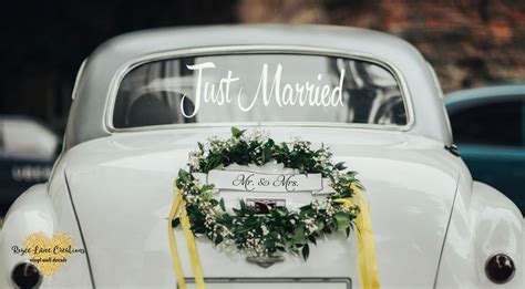 Just Married Car Decal Wedding Car Decal Just Married Sign Just