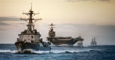 US Navy Sailing Warships Near Disputed Island in South China Sea