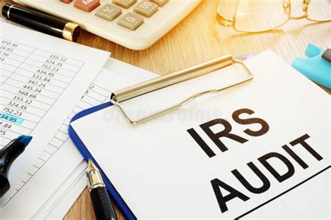 Irs Audit Documents With Clipboard On The Desk Stock Photo Image Of