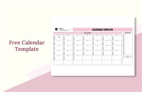 Free Calendar Template - Download in Excel, Google Sheets | Template.net