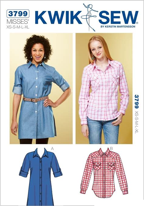 Amazon Kwik Sew K3799 Shirts Sewing Pattern Size XS S M L XL