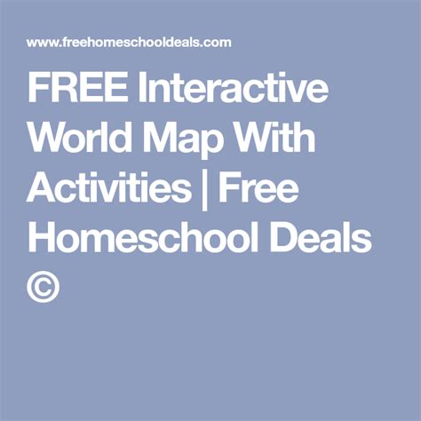 Free Interactive World Map With Activities Geography Activities Hot