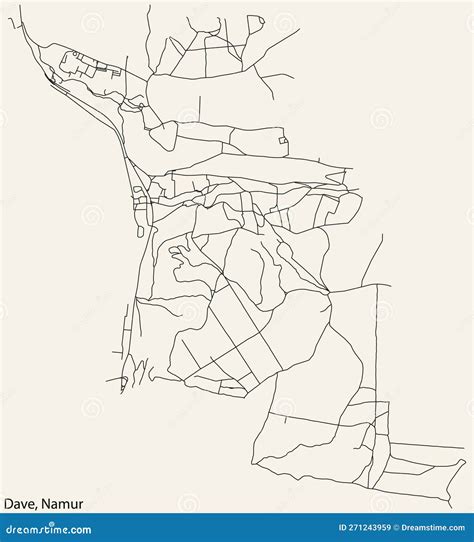 Street Roads Map Of The DAVE DISTRICT NAMUR Stock Vector