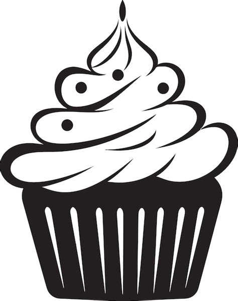 Premium Vector Flavorful Delight Cupcake Icon Black Logo Indulgent