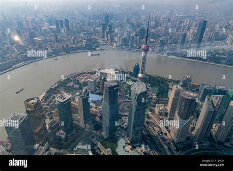 View From Shanghai Tower To Oriental Pearl Tower Pudong Shanghai