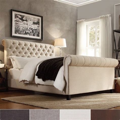 SIGNAL HILLS Knightsbridge Rolled Top Tufted Chesterfield Queen Bed