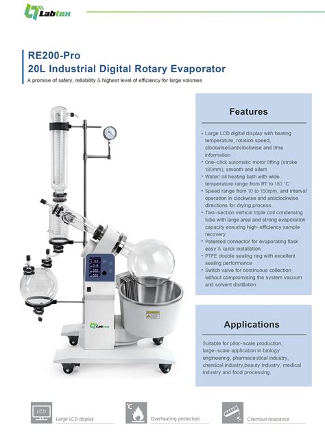 Labtex Rotary Evaporator With Chiller And Vacuum Pump 1l 20l 50l 100l For Laboratory Buy