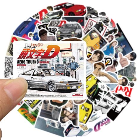 10 50pcs Anime Initial D Cartoon Stickers Laptop Diy Fridge Guitar