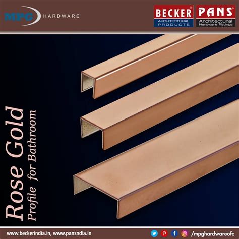 Rose Gold Profile For Bathroom Furniture Sliding Fitting