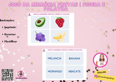 Jogo Da Memoria Para Imprimir Frutas - 7