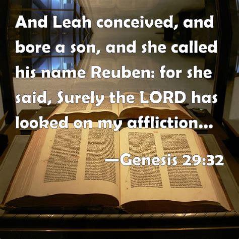 Genesis And Leah Conceived And Bore A Son And She Called His