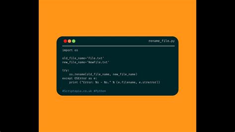 Python OS Rename A File Using Python YouTube
