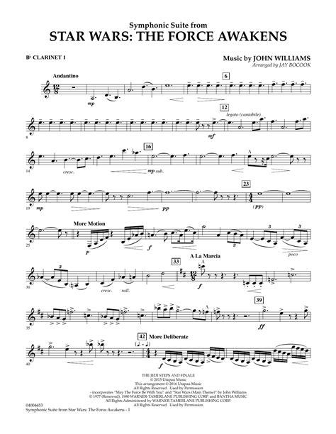 Symphonic Suite From Star Wars The Force Awakens Bb Clarinet 1 By