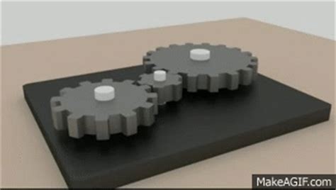 Simple Gear Train Animation using Blender on Make a GIF