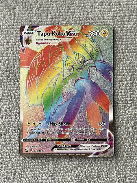 Tapu Koko VMAX 166 163 Battle Styles Rainbow Rare Full Art NM MINT