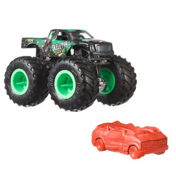 Hot Wheels Monster Trucks Vehículo de Juguete Camión Skeleton Crew Blind Sided