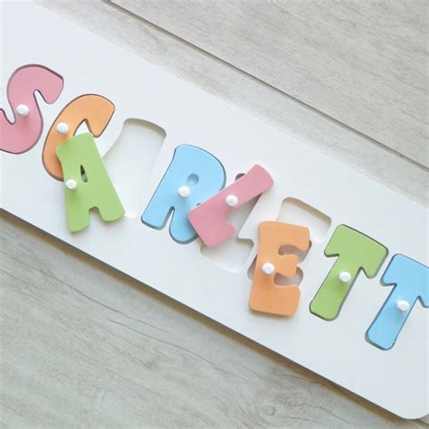 Personalised Wooden Name Jigsaw Puzzle - Pastel