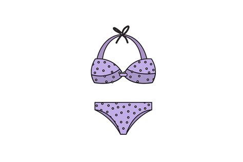 Summer Beach Bikini Fill Line Icon Graphic By Goodcicadaid Creative Fabrica