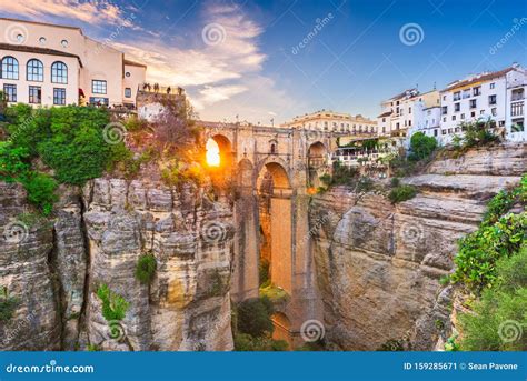 Ronda, Spain at Puente Neuvo Stock Image - Image of andalusian, gorge ...