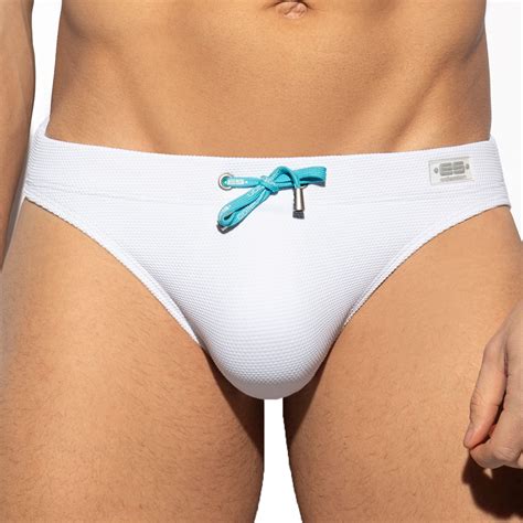 Bath Bikini Pique White Swim Briefs For Man Brand ES Collection