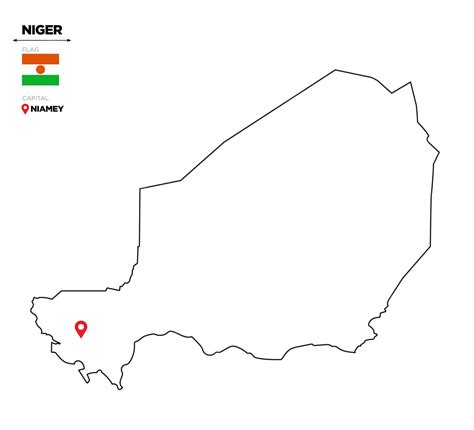 Mapa político do níger com capital, bandeira nacional de niamey e país