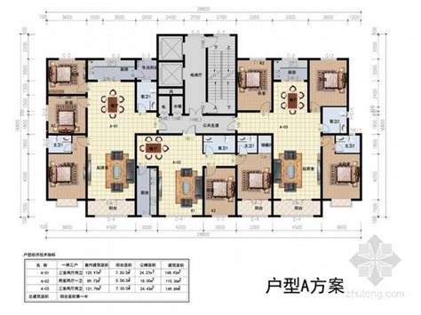 某高层住宅一梯三户型平面图（148、110平方米） 建筑户型图 筑龙建筑设计论坛