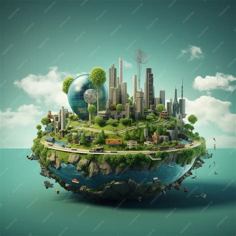Premium Photo | Sustainable world 3d illustration