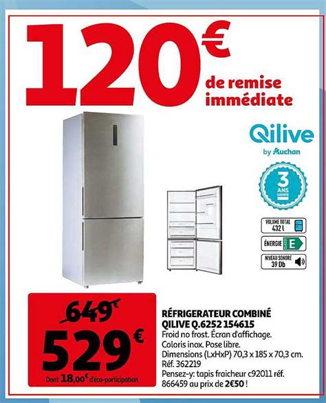 Promo R Frig Rateur Combin Qilive Q Chez Auchan