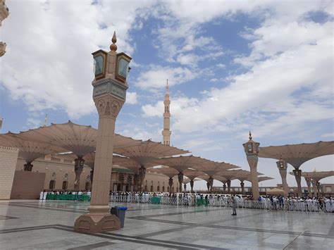 Medina Saudi Arabia April 2023 Beautiful Outside View Of The Prophets Mosque In Medina