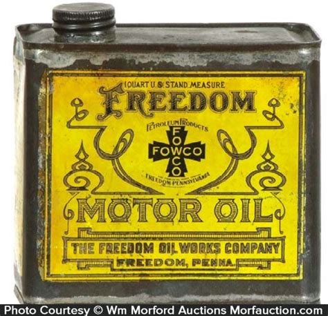 Antique Advertising Freedom Motor Oil Can Antique Advertising