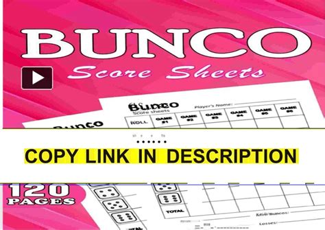 PPT Get PDF Bunco Score Sheets 120 Score Sheets For Scorekeeping