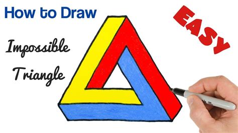 How To Draw Impossible Triangle Penrose Optical Illusion Drawing Tutorial